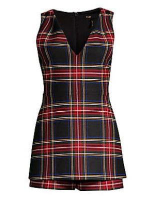 Plaid Suit Romper