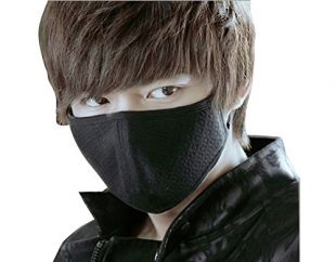 Masque facial anti-poussière nez et bouche en coton avec boucles contour d’oreille (unisexe, lot de 3)