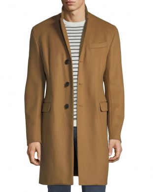 emporio armani Emporio Armani Men s Single Breasted Wool Top Coat Beige