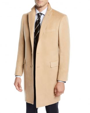 Neiman Marcus Men's Cashmere Car Coat, Camel Beige