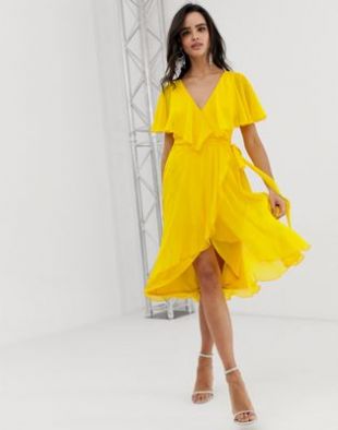 ASOS DESIGN   Robe mi longue avec ourlet plongeant et dos effet cape | ASOS