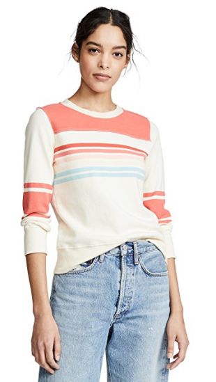Mother - Koozie Half Stripe Cotton Sweatshirt