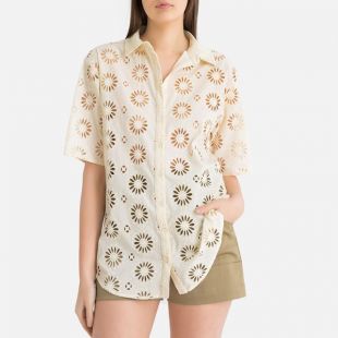 Ba&sh Chemise brodée à manches courtes Buster