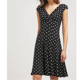 Polka Dot Jersey Dress Blu