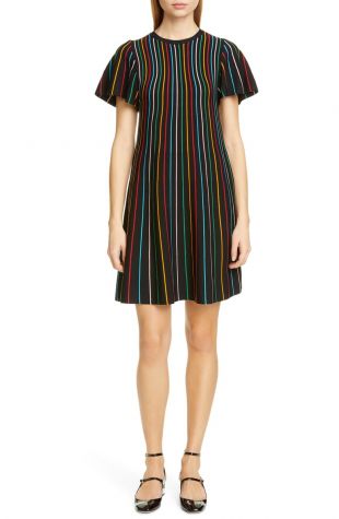 Rainbow Stripe Shift Dress