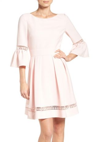 Bell Sleeve Fit & Flare Dress