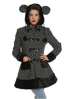 Hell Bunny Mika Bear Ears Polka Dot Coat