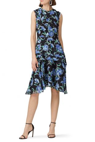 Printed Fit and Flare Day Dress
