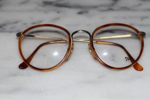 70 ronde marrons lunettes w / 70 ' s Monogram