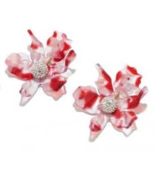 Lele Sadoughi Small Paper Lily Earrings in cherry