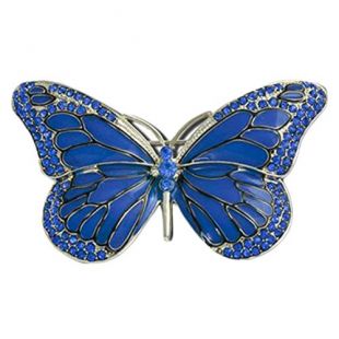 Collier à la mode Rhinestones Broche Broche Broche Papillon Pour Femmes, Bleu