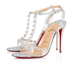 Christian Louboutin Faridaravie PVC/Specchio Laser 100 Argent Specchio et PVC