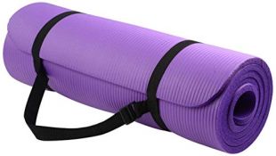 BalanceFrom BFGY-AP6PP Go Yoga All Purpose Anti-Tear Exercise Yoga Mat with Carrying Strap, Purple
