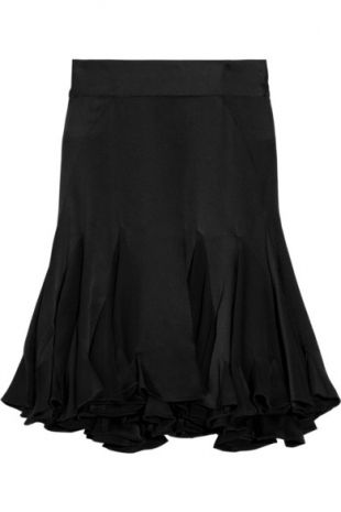 Zac Posen - Flounced Silk Charmeuse Skirt