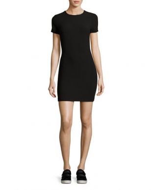 Manhattan Fitted Short-Sleeve Mini Dress