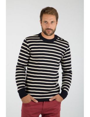 Armor Lux Pull Marin rayé "Fouesnant" en laine