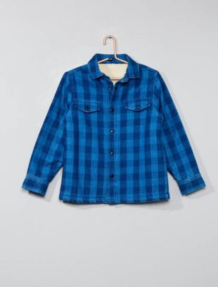Chemise à carreaux doublée sherpa