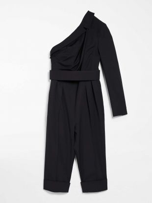 Combinaison en gabardine de laine, bleu marine  