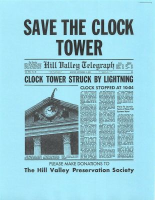 Back To The Future Save The Clock Tower Flyer Prop/Replica