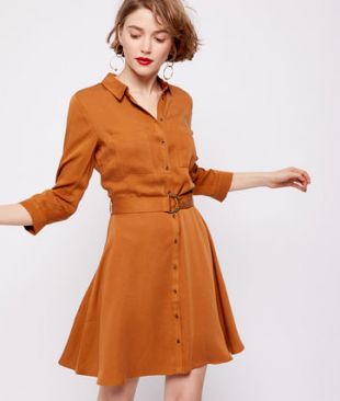 Robe ceinturée en tencel