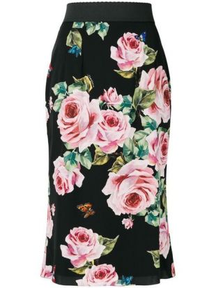 Dolce & Gabbana Rose Print Skirt   Farfetch