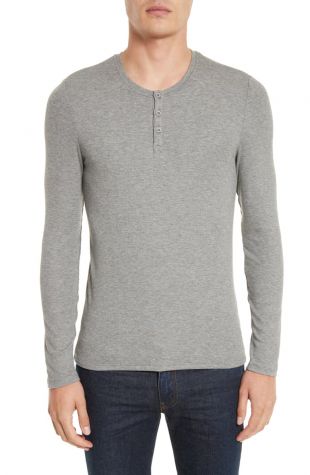 Long Sleeve Rib Henley