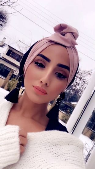 Niyya Paris Turban à noeud bois de rose