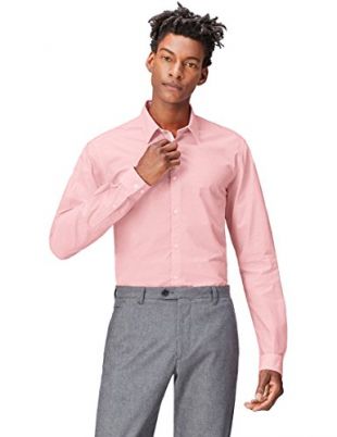 find. Chemise Slim Manches Longues Homme, Rose (Pink), X-Large