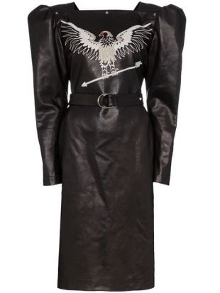 Montana embroidered leather dress
