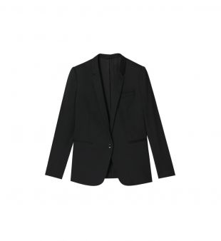 Blazer souple en laine unie