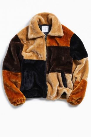 Urban Outfitters Patchwork Faux Fur Jacket