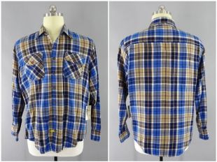 Chemise Western - Carreaux Bleu Foncé Homme - Panhandle Taille 2XL