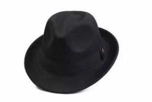 Black Fedora Polar Fleece Hat