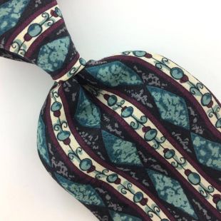 Chasse corne cravate Turquoise noir gris diamants déco soie cravate Cravates I7 335 T1 Excellent liens Corbata cravate Cravate Krawatte