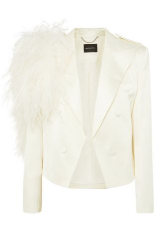 Lubeck Feather Trimmed Silk And Wool Blend Blazer