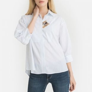 Chemise large à chat brodé BOBINE