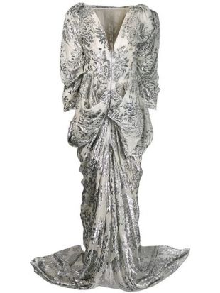 Maticevski Robe Longue à Motif De Fleurs