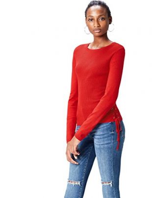 find. Pull Fin Femme, Rouge (Classico Red), 44 (Taille Fabricant: X-Large)