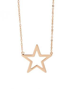 14k Rose Gold Vermeil Open Star Pendant Necklace