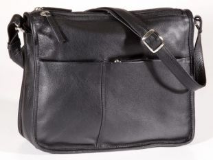 Twin Top Zip Shoulder Bag