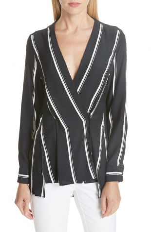 Debbie Stripe Silk Blouse