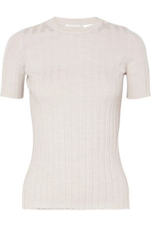 Cutout ribbed wool top