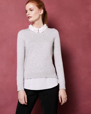 Ted Baker London Nannsea Floral collar mockable jumper