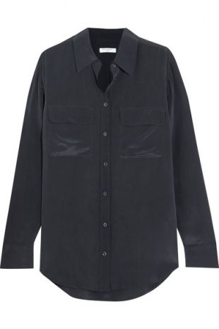 Signature washed silk shirt