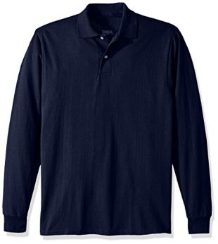 Jerzees - Jerzees Men's Spot Shield Long Sleeve Polo Sport Shirt, JNavy ...