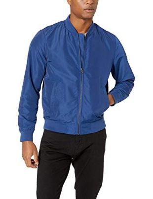 Amazon Essentials Men's Standard Lightweight Bomber Jacket, Blue, XX-Large