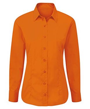 Alexandra Stc-nf90or-26 facile d'entretien pour femme Chemise à manches longues, UNI, 65% polyester, 35% coton, taille 26, Orange