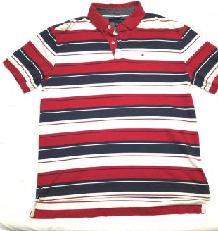 Tommy Hilfiger - Tommy Hilfiger Red White Blue Striped Polo