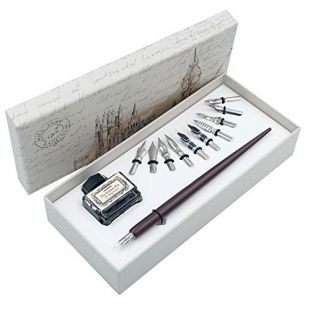 Coffret cadeau d'écriture cadeau de calligraphie fabriqué à la main avec un stylo et une plume HO-Q-301