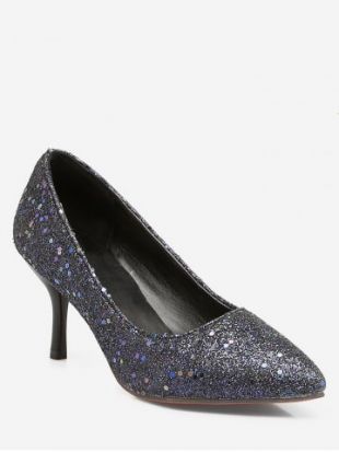 Rosegal Escarpins à Bouts Pointus et à Paillettes pour Fête Grande Taille